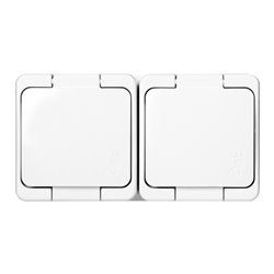 GNIAZDO PODWÓJNE 2X 2P+Z SCHUKO BRYZGOODPORNE Z KLAPKĄ W KOLORZE WYROBU IP44, SMART, BIAŁY ORNO GNIAZDO PODWÓJNE 2X 2P+Z SCHUKO BRYZGOODPORNE Z KLAPKĄ W KOLORZE WYROBU IP44, SMART, BIAŁY ORNO