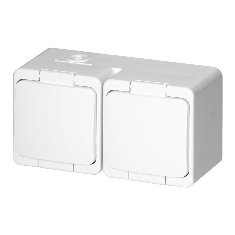 GNIAZDO PODWÓJNE 2X 2P+Z SCHUKO BRYZGOODPORNE Z KLAPKĄ W KOLORZE WYROBU IP44, SMART, BIAŁY ORNO GNIAZDO PODWÓJNE 2X 2P+Z SCHUKO BRYZGOODPORNE Z KLAPKĄ W KOLORZE WYROBU IP44, SMART, BIAŁY ORNO