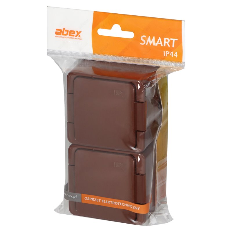 GNIAZDO PODWÓJNE2X2P+Z SCHUKO BRYZGOODPORNE Z KLAPKĄ W KOLORZE WYROBU IP44, SMART, BRĄZOWY ORNO GNIAZDO PODWÓJNE2X2P+Z SCHUKO BRYZGOODPORNE Z KLAPKĄ W KOLORZE WYROBU IP44, SMART, BRĄZOWY ORNO