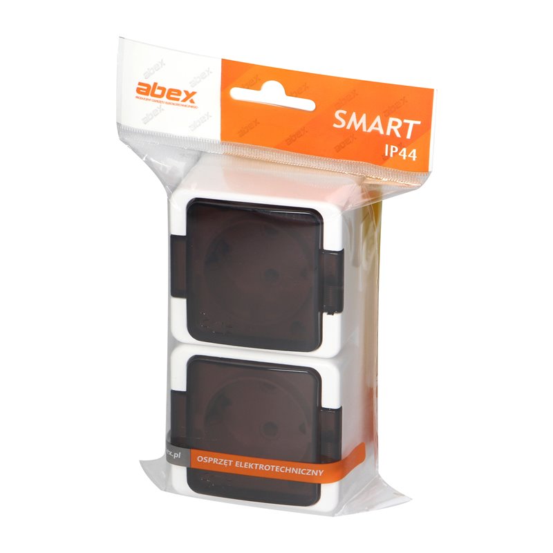 GNIAZDO PODWÓJNE 2X 2P+Z SCHUKO BRYZGOODPORNE Z KLAPKĄ DYMNĄ IP44, SMART, BIAŁY ORNO GNIAZDO PODWÓJNE 2X 2P+Z SCHUKO BRYZGOODPORNE Z KLAPKĄ DYMNĄ IP44, SMART, BIAŁY ORNO