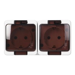 GNIAZDO PODWÓJNE 2X 2P+Z SCHUKO BRYZGOODPORNE Z KLAPKĄ DYMNĄ IP44, SMART, BIAŁY ORNO GNIAZDO PODWÓJNE 2X 2P+Z SCHUKO BRYZGOODPORNE Z KLAPKĄ DYMNĄ IP44, SMART, BIAŁY ORNO