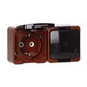 GNIAZDO PODWÓJNE 2X 2P+Z SCHUKO BRYZGOODPORNE Z KLAPKĄ DYMNĄ IP44, SMART, BRĄZOWY ORNO GNIAZDO PODWÓJNE 2X 2P+Z SCHUKO BRYZGOODPORNE Z KLAPKĄ DYMNĄ IP44, SMART, BRĄZOWY ORNO