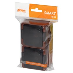 GNIAZDO PODWÓJNE 2X 2P+Z SCHUKO BRYZGOODPORNE Z KLAPKĄ DYMNĄ IP44, SMART, BRĄZOWY ORNO GNIAZDO PODWÓJNE 2X 2P+Z SCHUKO BRYZGOODPORNE Z KLAPKĄ DYMNĄ IP44, SMART, BRĄZOWY ORNO