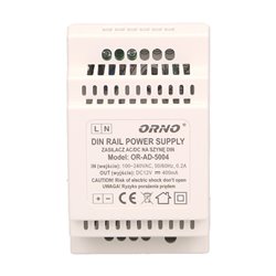 ZASILACZ IMPULSOWY NA SZYNĘ DIN 12V, 0,4A ORNO ZASILACZ IMPULSOWY NA SZYNĘ DIN 12V, 0,4A ORNO
