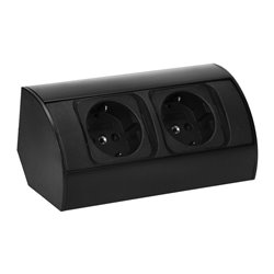GNIAZDO MEBLOWE BEZ WYŁĄCZNIKA, 2X2P+Z (SCHUKO), CZARNE ORNO GNIAZDO MEBLOWE BEZ WYŁĄCZNIKA, 2X2P+Z (SCHUKO), CZARNE ORNO