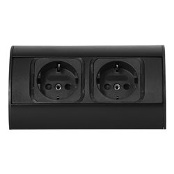 GNIAZDO MEBLOWE BEZ WYŁĄCZNIKA, 2X2P+Z (SCHUKO), CZARNE ORNO GNIAZDO MEBLOWE BEZ WYŁĄCZNIKA, 2X2P+Z (SCHUKO), CZARNE ORNO