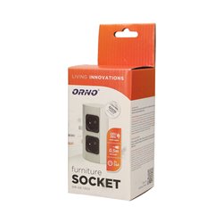 GNIAZDO MEBLOWE BEZ WYŁĄCZNIKA, 2X2P+Z, SREBRNE, WERSJA SCHUKO ORNO GNIAZDO MEBLOWE BEZ WYŁĄCZNIKA, 2X2P+Z, SREBRNE, WERSJA SCHUKO ORNO