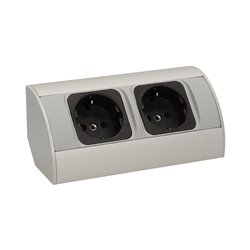 GNIAZDO MEBLOWE BEZ WYŁĄCZNIKA, 2X2P+Z, SREBRNE, WERSJA SCHUKO ORNO GNIAZDO MEBLOWE BEZ WYŁĄCZNIKA, 2X2P+Z, SREBRNE, WERSJA SCHUKO ORNO