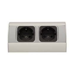 GNIAZDO MEBLOWE BEZ WYŁĄCZNIKA, 2X2P+Z, SREBRNE, WERSJA SCHUKO ORNO GNIAZDO MEBLOWE BEZ WYŁĄCZNIKA, 2X2P+Z, SREBRNE, WERSJA SCHUKO ORNO