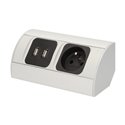 GNIAZDO MEBLOWE 1X2P+Z, 2XUSB ORNO GNIAZDO MEBLOWE 1X2P+Z, 2XUSB ORNO