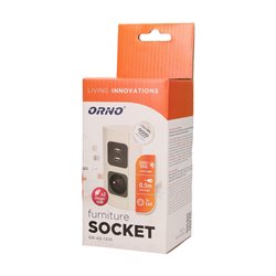 GNIAZDO MEBLOWE 1X2P+Z, 2XUSB ORNO GNIAZDO MEBLOWE 1X2P+Z, 2XUSB ORNO