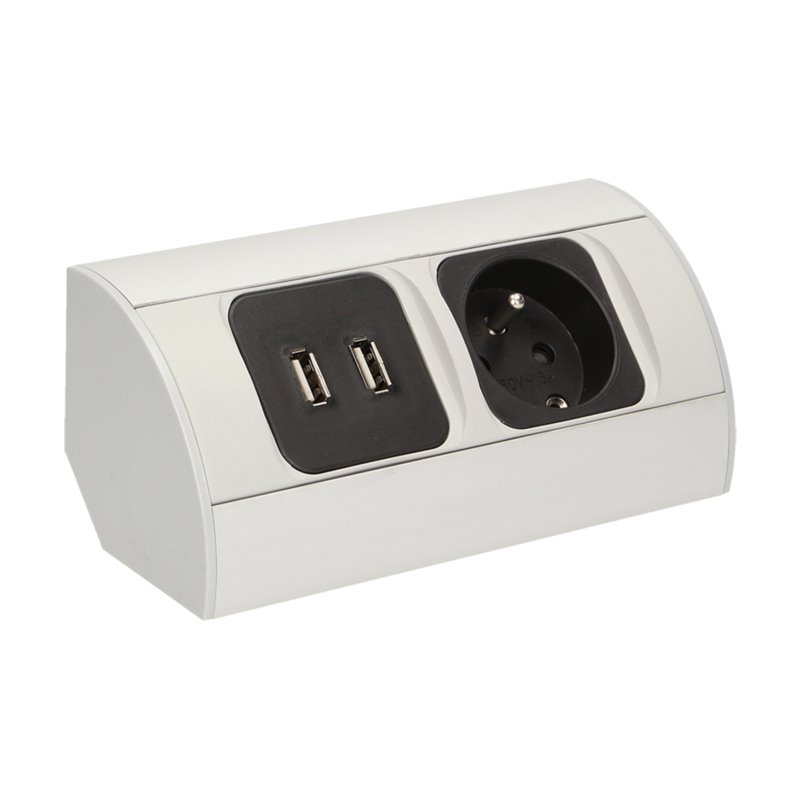 GNIAZDO MEBLOWE 1X2P+Z, 2XUSB ORNO GNIAZDO MEBLOWE 1X2P+Z, 2XUSB ORNO