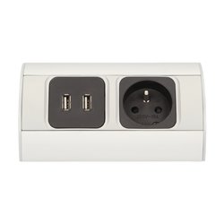 GNIAZDO MEBLOWE 1X2P+Z, 2XUSB ORNO GNIAZDO MEBLOWE 1X2P+Z, 2XUSB ORNO