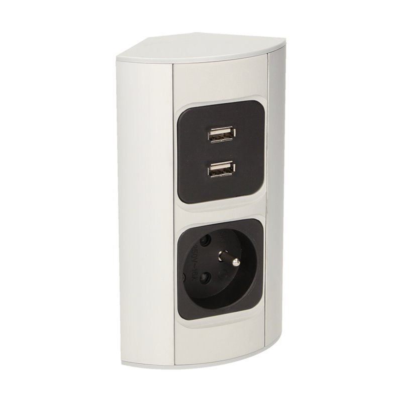 GNIAZDO MEBLOWE 1X2P+Z, 2XUSB ORNO GNIAZDO MEBLOWE 1X2P+Z, 2XUSB ORNO