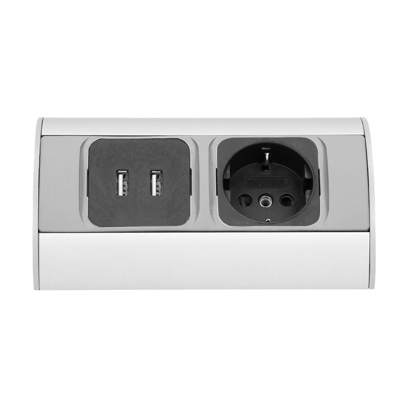 GNIAZDO MEBLOWE 1X2P+Z, 2XUSB, WERSJA SCHUKO ORNO GNIAZDO MEBLOWE 1X2P+Z, 2XUSB, WERSJA SCHUKO ORNO