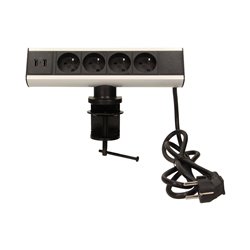 GNIAZDO MEBLOWE Z UCHWYTEM MONTAŻOWYM, ŁADOWARKĄ USB I PRZEWODEM 1,8M, 4X2P+Z, 2XUSB ORNO GNIAZDO MEBLOWE Z UCHWYTEM MONTAŻOWYM, ŁADOWARKĄ USB I PRZEWODEM 1,8M, 4X2P+Z, 2XUSB ORNO