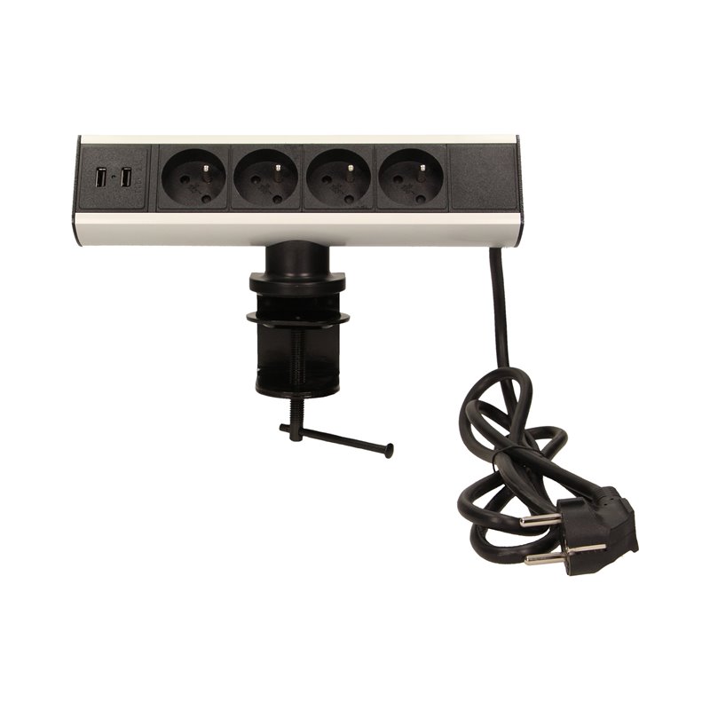GNIAZDO MEBLOWE Z UCHWYTEM MONTAŻOWYM, ŁADOWARKĄ USB I PRZEWODEM 1,8M, 4X2P+Z, 2XUSB ORNO GNIAZDO MEBLOWE Z UCHWYTEM MONTAŻOWYM, ŁADOWARKĄ USB I PRZEWODEM 1,8M, 4X2P+Z, 2XUSB ORNO