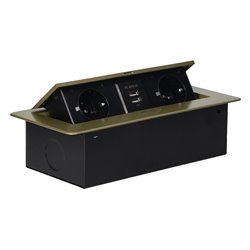 GNIAZDA MEBLOWE WPUSZCZANE W BLAT Z PŁASKIM FREZOWANYM RANTEM I ŁADOWARKĄ USB, 2X2P+Z (SCHUKO), 2XUSB, MOSIĄDZ ORNO GNIAZDA MEBLOWE WPUSZCZANE W BLAT Z PŁASKIM FREZOWANYM RANTEM I ŁADOWARKĄ USB, 2X2P+Z (SCHUKO), 2XUSB, MOSIĄDZ ORNO