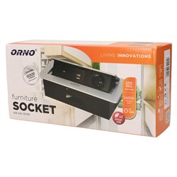 GNIAZDO MEBLOWE WPUSZCZANE W BLAT Z PŁASKIM FREZOWANYM RANTEM I ŁADOWARKĄ USB, 2X2P+Z, 2XUSB, CZARNY ORNO GNIAZDO MEBLOWE WPUSZCZANE W BLAT Z PŁASKIM FREZOWANYM RANTEM I ŁADOWARKĄ USB, 2X2P+Z, 2XUSB, CZARNY ORNO