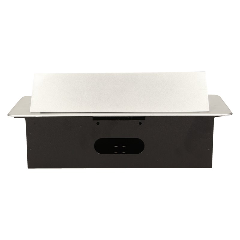 GNIAZDO MEBLOWE WPUSZCZANE W BLAT Z PŁASKIM FREZOWANYM RANTEM I ŁADOWARKĄ USB, 2X2P+Z, 2XUSB, SREBRNY ORNO GNIAZDO MEBLOWE WPUSZCZANE W BLAT Z PŁASKIM FREZOWANYM RANTEM I ŁADOWARKĄ USB, 2X2P+Z, 2XUSB, SREBRNY ORNO