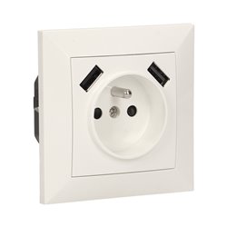 GNIAZDO ELEKTRYCZNE Z ŁADOWARKĄ USB ORNO GNIAZDO ELEKTRYCZNE Z ŁADOWARKĄ USB ORNO