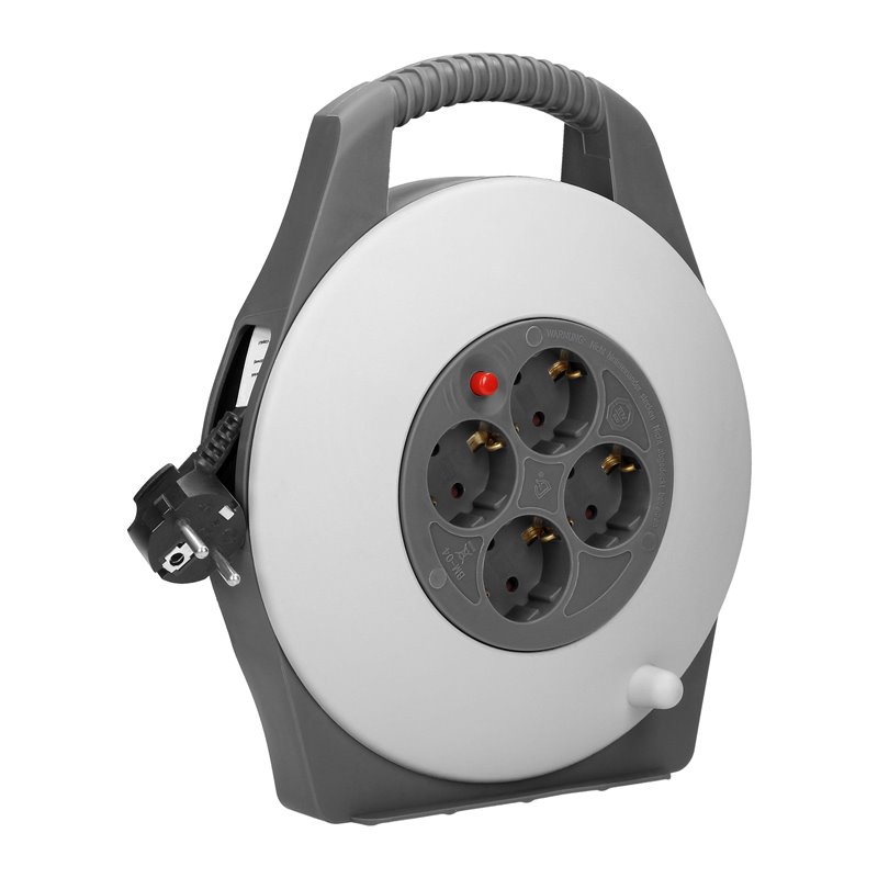 PRZEDŁUŻACZ BĘBNOWY, 4 GNIAZDA 2P+Z (SCHUKO), KABEL PVC H05VV-F 3X1MM2 , DŁUGOŚĆ 10M ORNO PRZEDŁUŻACZ BĘBNOWY, 4 GNIAZDA 2P+Z (SCHUKO), KABEL PVC H05VV-F 3X1MM2 , DŁUGOŚĆ 10M ORNO