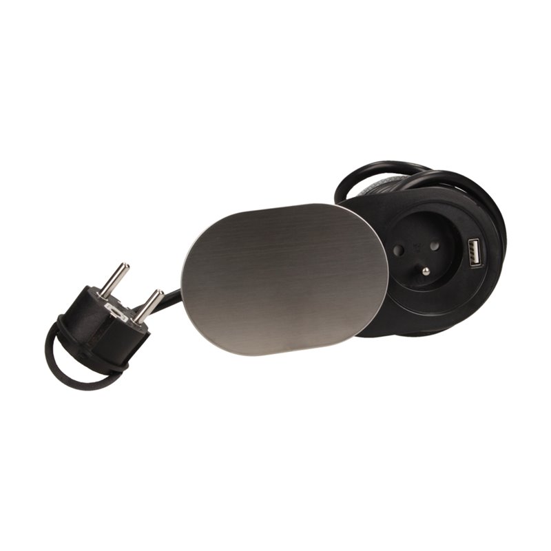 GNIAZDO MEBLOWE O6CM, WPUSZCZANE W BLAT Z PRZESUWNĄ POKRYWKĄ, ŁADOWARKĄ USB I PRZEWODEM 1,9M, 1X2P+Z, 1XUSB (2,4A), 3X1MM2 ORNO GNIAZDO MEBLOWE O6CM, WPUSZCZANE W BLAT Z PRZESUWNĄ POKRYWKĄ, ŁADOWARKĄ USB I PRZEWODEM 1,9M, 1X2P+Z, 1XUSB (2,4A), 3X1MM2 ORNO