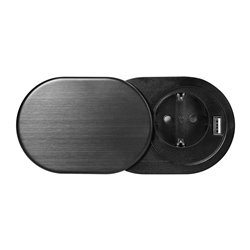 GNIAZDO MEBLOWE O6CM, CZARNE, WPUSZCZANE W BLAT Z PRZESUWNĄ POKRYWKĄ, ŁADOWARKĄ USB I PRZEWODEM 1,9M, 1X2P+Z, 1XUSB (2,4A), 3X1, GNIAZDO MEBLOWE O6CM, CZARNE, WPUSZCZANE W BLAT Z PRZESUWNĄ POKRYWKĄ, ŁADOWARKĄ USB I PRZEWODEM 1,9M, 1X2P+Z, 1XUSB (2,4A), 3X1,