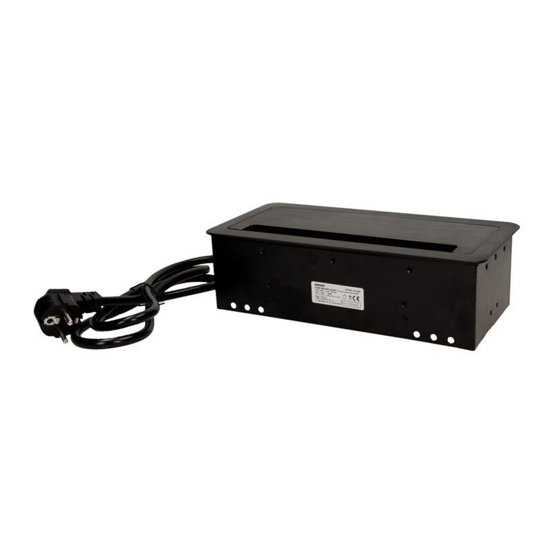 GNIAZDO MEBLOWE WPUSZCZANE W BLAT Z PŁASKIM FREZOWANYM RANTEM, SZCZOTKĄ PRZECIWKURZOWĄ, ŁADOWARKĄ USB I PRZEWODEM 1,5M, 2X2P+Z, GNIAZDO MEBLOWE WPUSZCZANE W BLAT Z PŁASKIM FREZOWANYM RANTEM, SZCZOTKĄ PRZECIWKURZOWĄ, ŁADOWARKĄ USB I PRZEWODEM 1,5M, 2X2P+Z,