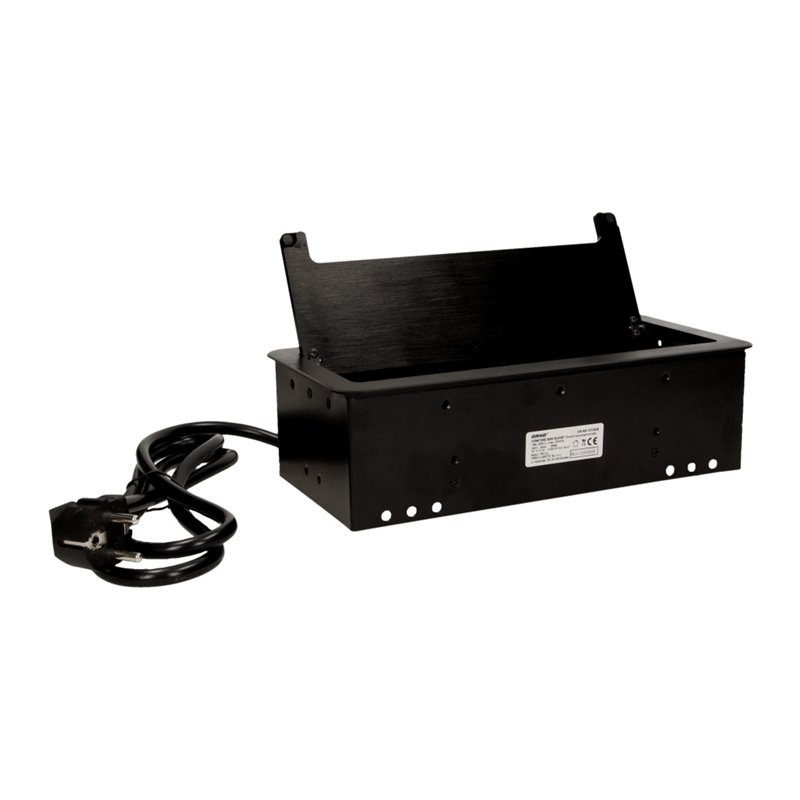 GNIAZDO MEBLOWE WPUSZCZANE W BLAT Z PŁASKIM FREZOWANYM RANTEM, SZCZOTKĄ PRZECIWKURZOWĄ, ŁADOWARKĄ USB I PRZEWODEM 1,5M, 2X2P+Z, GNIAZDO MEBLOWE WPUSZCZANE W BLAT Z PŁASKIM FREZOWANYM RANTEM, SZCZOTKĄ PRZECIWKURZOWĄ, ŁADOWARKĄ USB I PRZEWODEM 1,5M, 2X2P+Z,