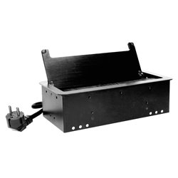 GNIAZDO MEBLOWE WPUSZCZANE W BLAT Z PŁASKIM FREZOWANYM RANTEM, SZCZOTKĄ PRZECIWKURZOWĄ, ŁADOWARKĄ USB I PRZEWODEM 1,5M, 2X2P+Z, GNIAZDO MEBLOWE WPUSZCZANE W BLAT Z PŁASKIM FREZOWANYM RANTEM, SZCZOTKĄ PRZECIWKURZOWĄ, ŁADOWARKĄ USB I PRZEWODEM 1,5M, 2X2P+Z,