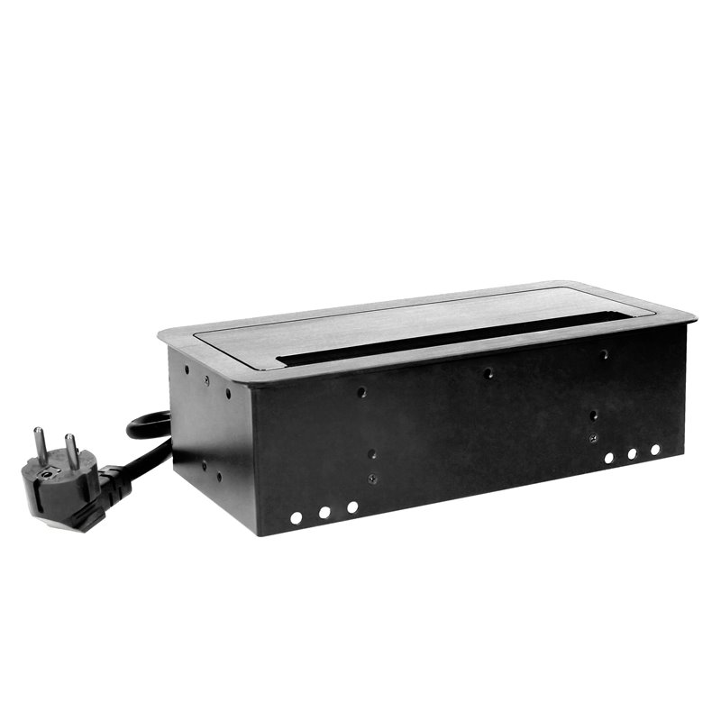 GNIAZDO MEBLOWE WPUSZCZANE W BLAT Z PŁASKIM FREZOWANYM RANTEM, SZCZOTKĄ PRZECIWKURZOWĄ, ŁADOWARKĄ USB I PRZEWODEM 1,5M, 2X2P+Z, GNIAZDO MEBLOWE WPUSZCZANE W BLAT Z PŁASKIM FREZOWANYM RANTEM, SZCZOTKĄ PRZECIWKURZOWĄ, ŁADOWARKĄ USB I PRZEWODEM 1,5M, 2X2P+Z,