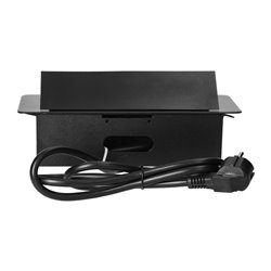 GNIAZDA MEBLOWE WPUSZCZANE W BLAT Z PŁASKIM FREZOWANYM RANTEM, ŁADOWARKĄ USB I PRZEWODEM 1,5M, 2X2P+Z (SCHUKO), 2XUSB, CZARNE OR GNIAZDA MEBLOWE WPUSZCZANE W BLAT Z PŁASKIM FREZOWANYM RANTEM, ŁADOWARKĄ USB I PRZEWODEM 1,5M, 2X2P+Z (SCHUKO), 2XUSB, CZARNE OR