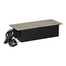 GNIAZDA MEBLOWE WPUSZCZANE W BLAT Z PŁASKIM FREZOWANYM RANTEM, ŁADOWARKĄ USB I PRZEWODEM 1,5M, 2X2P+Z (SCHUKO), 2XUSB, KOLOR MOS GNIAZDA MEBLOWE WPUSZCZANE W BLAT Z PŁASKIM FREZOWANYM RANTEM, ŁADOWARKĄ USB I PRZEWODEM 1,5M, 2X2P+Z (SCHUKO), 2XUSB, KOLOR MOS