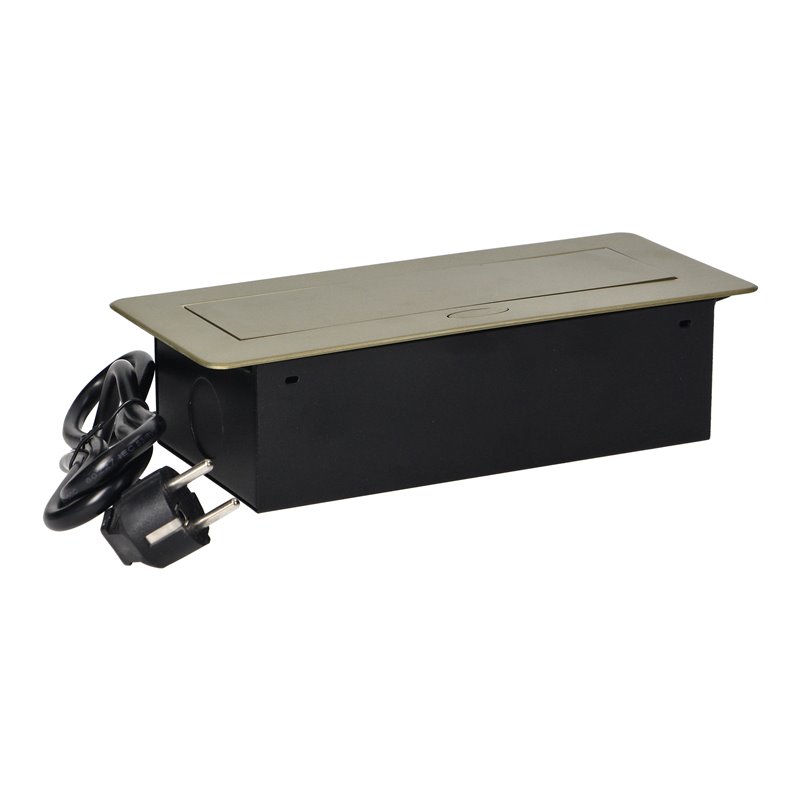 GNIAZDA MEBLOWE WPUSZCZANE W BLAT Z PŁASKIM FREZOWANYM RANTEM, ŁADOWARKĄ USB I PRZEWODEM 1,5M, 2X2P+Z (SCHUKO), 2XUSB, KOLOR MOS GNIAZDA MEBLOWE WPUSZCZANE W BLAT Z PŁASKIM FREZOWANYM RANTEM, ŁADOWARKĄ USB I PRZEWODEM 1,5M, 2X2P+Z (SCHUKO), 2XUSB, KOLOR MOS