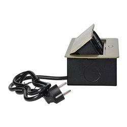 GNIAZDA MEBLOWE WPUSZCZANE W BLAT Z PŁASKIM FREZOWANYM RANTEM, ŁADOWARKĄ USB I PRZEWODEM 1,5M, 2X2P+Z (SCHUKO), 2XUSB, KOLOR MOS GNIAZDA MEBLOWE WPUSZCZANE W BLAT Z PŁASKIM FREZOWANYM RANTEM, ŁADOWARKĄ USB I PRZEWODEM 1,5M, 2X2P+Z (SCHUKO), 2XUSB, KOLOR MOS