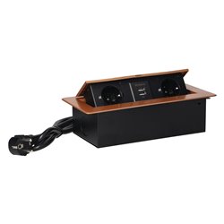 GNIAZDA MEBLOWE WPUSZCZANE W BLAT Z PŁASKIM FREZOWANYM RANTEM, ŁADOWARKĄ USB I PRZEWODEM 1,5M, 2X2P+Z (SCHUKO), 2XUSB, ZŁOTE ORN GNIAZDA MEBLOWE WPUSZCZANE W BLAT Z PŁASKIM FREZOWANYM RANTEM, ŁADOWARKĄ USB I PRZEWODEM 1,5M, 2X2P+Z (SCHUKO), 2XUSB, ZŁOTE ORN