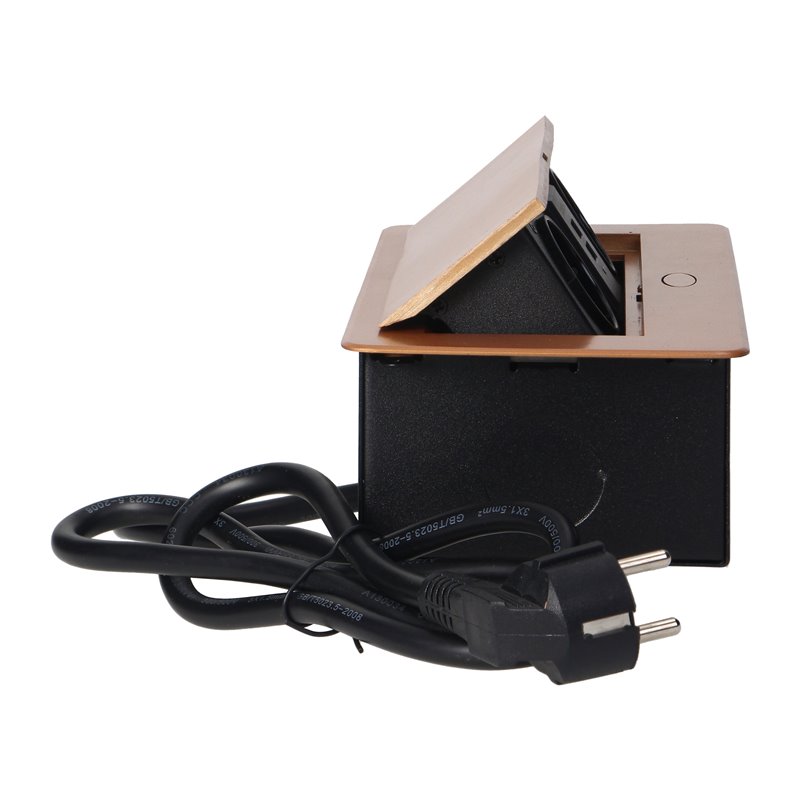 GNIAZDA MEBLOWE WPUSZCZANE W BLAT Z PŁASKIM FREZOWANYM RANTEM, ŁADOWARKĄ USB I PRZEWODEM 1,5M, 2X2P+Z (SCHUKO), 2XUSB, ZŁOTE ORN GNIAZDA MEBLOWE WPUSZCZANE W BLAT Z PŁASKIM FREZOWANYM RANTEM, ŁADOWARKĄ USB I PRZEWODEM 1,5M, 2X2P+Z (SCHUKO), 2XUSB, ZŁOTE ORN