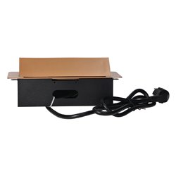 GNIAZDA MEBLOWE WPUSZCZANE W BLAT Z PŁASKIM FREZOWANYM RANTEM, ŁADOWARKĄ USB I PRZEWODEM 1,5M, 2X2P+Z (SCHUKO), 2XUSB, ZŁOTE ORN GNIAZDA MEBLOWE WPUSZCZANE W BLAT Z PŁASKIM FREZOWANYM RANTEM, ŁADOWARKĄ USB I PRZEWODEM 1,5M, 2X2P+Z (SCHUKO), 2XUSB, ZŁOTE ORN