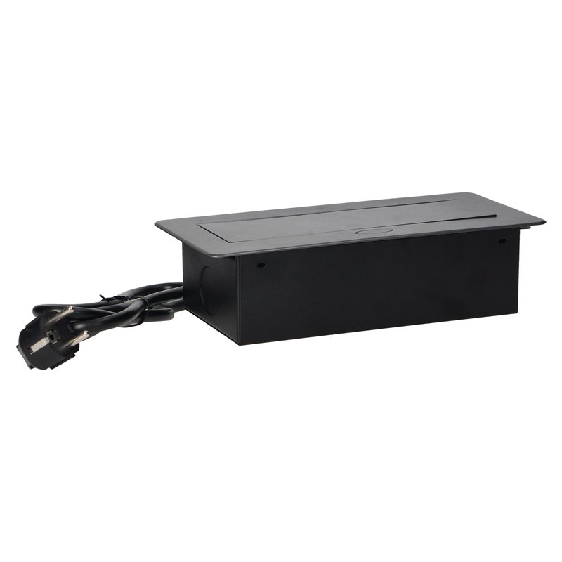 GNIAZDA MEBLOWE WPUSZCZANE W BLAT Z PŁASKIM FREZOWANYM RANTEM, ŁADOWARKĄ USB I PRZEWODEM 1,5M, 2X2P+Z (SCHUKO), 2XUSB, GRAFITOWE GNIAZDA MEBLOWE WPUSZCZANE W BLAT Z PŁASKIM FREZOWANYM RANTEM, ŁADOWARKĄ USB I PRZEWODEM 1,5M, 2X2P+Z (SCHUKO), 2XUSB, GRAFITOWE