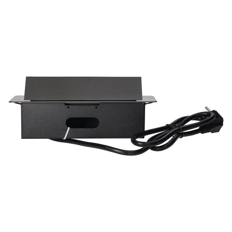 GNIAZDA MEBLOWE WPUSZCZANE W BLAT Z PŁASKIM FREZOWANYM RANTEM, ŁADOWARKĄ USB I PRZEWODEM 1,5M, 2X2P+Z (SCHUKO), 2XUSB, GRAFITOWE GNIAZDA MEBLOWE WPUSZCZANE W BLAT Z PŁASKIM FREZOWANYM RANTEM, ŁADOWARKĄ USB I PRZEWODEM 1,5M, 2X2P+Z (SCHUKO), 2XUSB, GRAFITOWE