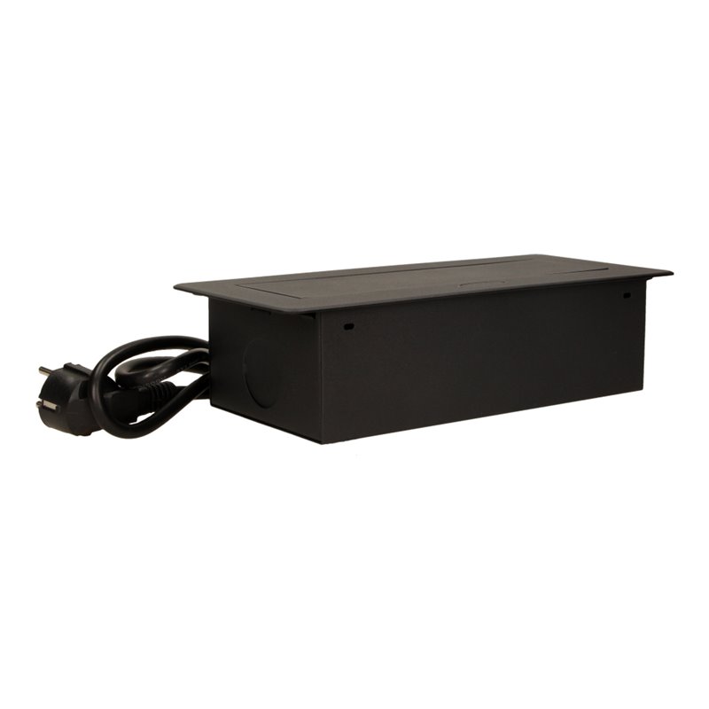 GNIAZDO MEBLOWE WPUSZCZANE W BLAT Z PŁASKIM FREZOWANYM RANTEM, ŁADOWARKĄ USB I PRZEWODEM 1,5M, 2X2P+Z, 2XUSB, CZARNE ORNO GNIAZDO MEBLOWE WPUSZCZANE W BLAT Z PŁASKIM FREZOWANYM RANTEM, ŁADOWARKĄ USB I PRZEWODEM 1,5M, 2X2P+Z, 2XUSB, CZARNE ORNO