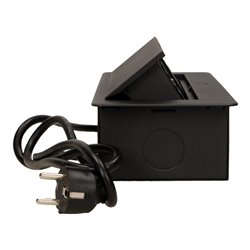 GNIAZDO MEBLOWE WPUSZCZANE W BLAT Z PŁASKIM FREZOWANYM RANTEM, ŁADOWARKĄ USB I PRZEWODEM 1,5M, 2X2P+Z, 2XUSB, CZARNE ORNO GNIAZDO MEBLOWE WPUSZCZANE W BLAT Z PŁASKIM FREZOWANYM RANTEM, ŁADOWARKĄ USB I PRZEWODEM 1,5M, 2X2P+Z, 2XUSB, CZARNE ORNO
