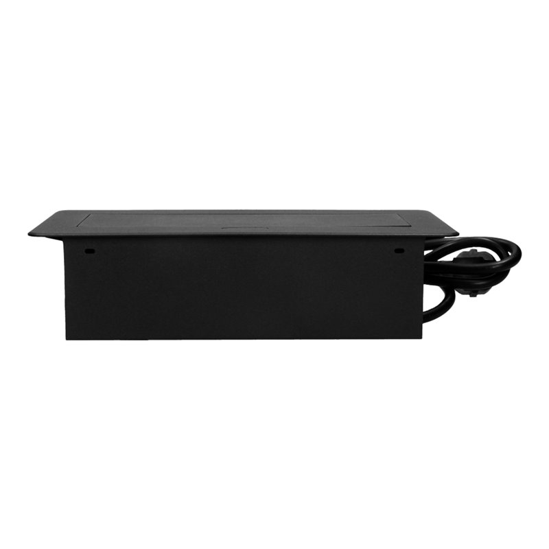 GNIAZDO MEBLOWE WPUSZCZANE W BLAT Z PŁASKIM FREZOWANYM RANTEM, ŁADOWARKĄ USB I PRZEWODEM 3M, 2X2P+Z, 2XUSB, CZARNE ORNO GNIAZDO MEBLOWE WPUSZCZANE W BLAT Z PŁASKIM FREZOWANYM RANTEM, ŁADOWARKĄ USB I PRZEWODEM 3M, 2X2P+Z, 2XUSB, CZARNE ORNO