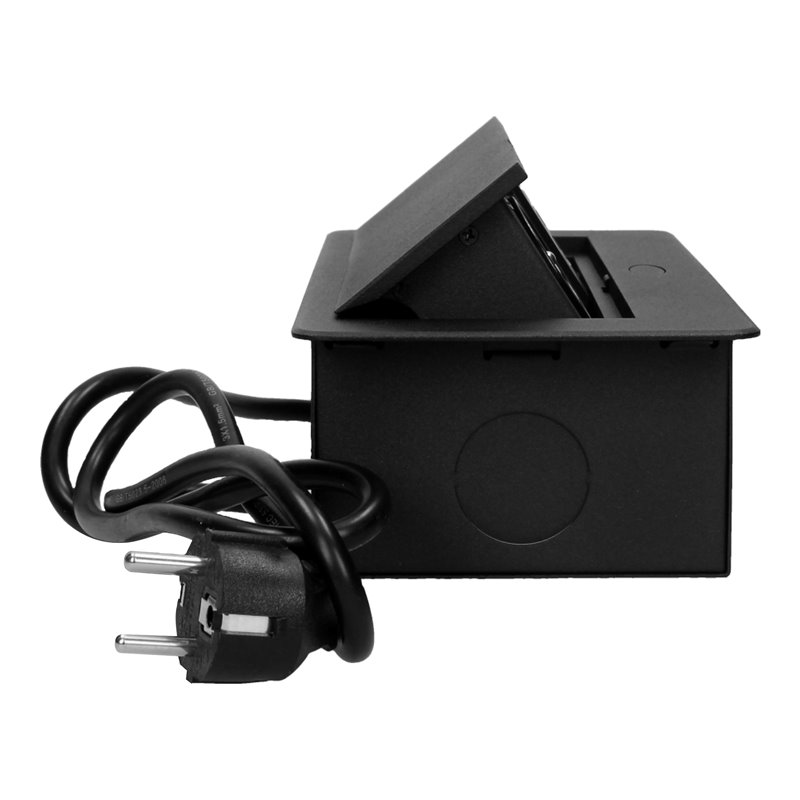 GNIAZDO MEBLOWE WPUSZCZANE W BLAT Z PŁASKIM FREZOWANYM RANTEM, ŁADOWARKĄ USB I PRZEWODEM 3M, 2X2P+Z, 2XUSB, CZARNE ORNO GNIAZDO MEBLOWE WPUSZCZANE W BLAT Z PŁASKIM FREZOWANYM RANTEM, ŁADOWARKĄ USB I PRZEWODEM 3M, 2X2P+Z, 2XUSB, CZARNE ORNO