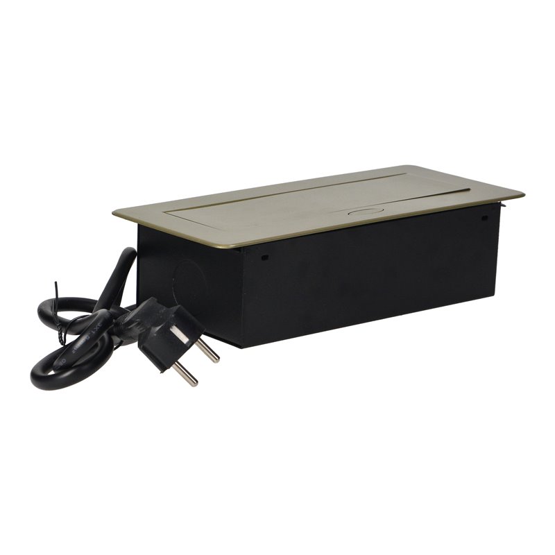GNIAZDA MEBLOWE WPUSZCZANE W BLAT Z PŁASKIM FREZOWANYM RANTEM, ŁADOWARKĄ USB I PRZEWODEM 1,5M, 2X2P+Z, 2XUSB, KOLOR MOSIĄDZU ORN GNIAZDA MEBLOWE WPUSZCZANE W BLAT Z PŁASKIM FREZOWANYM RANTEM, ŁADOWARKĄ USB I PRZEWODEM 1,5M, 2X2P+Z, 2XUSB, KOLOR MOSIĄDZU ORN
