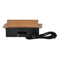GNIAZDA MEBLOWE WPUSZCZANE W BLAT Z PŁASKIM FREZOWANYM RANTEM, ŁADOWARKĄ USB I PRZEWODEM 1,5M, 2X2P+Z, 2XUSB, ZŁOTE ORNO GNIAZDA MEBLOWE WPUSZCZANE W BLAT Z PŁASKIM FREZOWANYM RANTEM, ŁADOWARKĄ USB I PRZEWODEM 1,5M, 2X2P+Z, 2XUSB, ZŁOTE ORNO