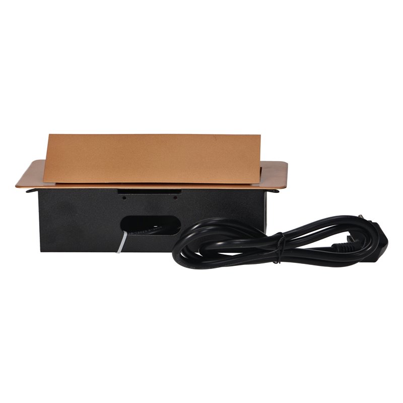 GNIAZDA MEBLOWE WPUSZCZANE W BLAT Z PŁASKIM FREZOWANYM RANTEM, ŁADOWARKĄ USB I PRZEWODEM 1,5M, 2X2P+Z, 2XUSB, ZŁOTE ORNO GNIAZDA MEBLOWE WPUSZCZANE W BLAT Z PŁASKIM FREZOWANYM RANTEM, ŁADOWARKĄ USB I PRZEWODEM 1,5M, 2X2P+Z, 2XUSB, ZŁOTE ORNO