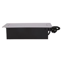 GNIAZDO MEBLOWE WPUSZCZANE W BLAT Z PŁASKIM FREZOWANYM RANTEM, ŁADOWARKĄ USB I PRZEWODEM 1,5M, 2X2P+Z, 2XUSB, SREBRNE ORNO GNIAZDO MEBLOWE WPUSZCZANE W BLAT Z PŁASKIM FREZOWANYM RANTEM, ŁADOWARKĄ USB I PRZEWODEM 1,5M, 2X2P+Z, 2XUSB, SREBRNE ORNO