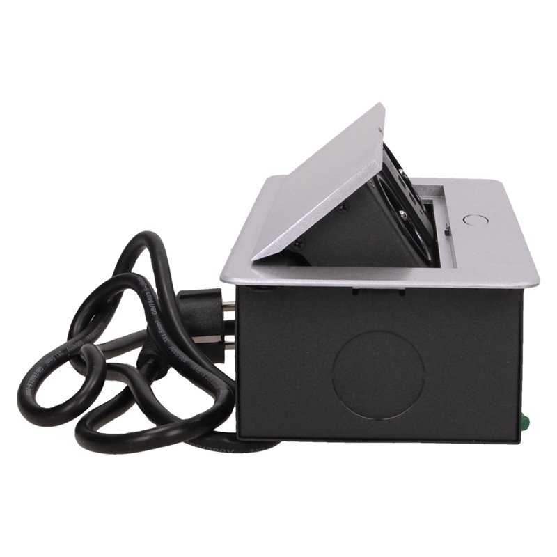 GNIAZDO MEBLOWE WPUSZCZANE W BLAT Z PŁASKIM FREZOWANYM RANTEM, ŁADOWARKĄ USB I PRZEWODEM 1,5M, 2X2P+Z, 2XUSB, SREBRNE ORNO GNIAZDO MEBLOWE WPUSZCZANE W BLAT Z PŁASKIM FREZOWANYM RANTEM, ŁADOWARKĄ USB I PRZEWODEM 1,5M, 2X2P+Z, 2XUSB, SREBRNE ORNO